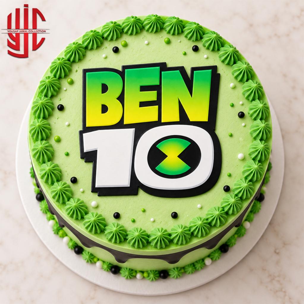 yjc-DCTP-191-1 Ben 10 Theme Paper Cake Topper 10 Pieces Set - Image 1