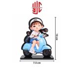Scooty Girl Theme Paper Cake Topper 10 Pieces Set - Image 2
