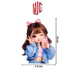 Selfie Girl Theme Paper Cake Topper 10 Pieces Set - Image 2