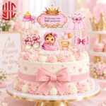 New Born Baby Theme Paper Cake Topper 7 Pieces Set