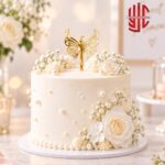 Acrylic Ivory Butterfly Golden Topper 4 Pcs Set