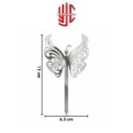 Acrylic Ivory Butterfly Silver Topper 4 Pcs Set - Image 2