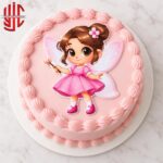 Pink Fairy Theme Paper Cake Topper 10 Pieces Set