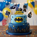 Batman Happy Birthday Theme Paper Cake Topper 5 Pieces Set