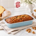 Aluminium Sky Blue Loaf Pan Liners With Lid 10 Pieces Pack