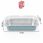 Aluminium Sky Blue Loaf Pan Liners With Lid 10 Pieces Pack - Image 3