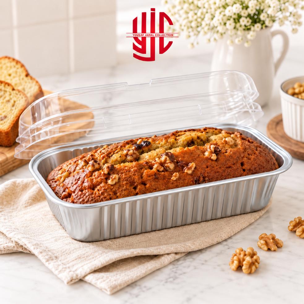 yjc-DPLN-014-1 Aluminium Silver Loaf Pan Liners With Lid 10 Pieces Pack - Image 1