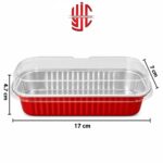 Aluminium Red Loaf Pan Liners With Lid 10 Pieces Pack - Image 3