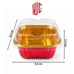 Red Square Foil Cupcake Liners With Lid 10 Pieces Pack - Image 3