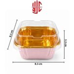 Baby Pink Foil Square Cupcake Liners With Lid 10 Pieces Pack - Image 3