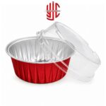 Aluminium Red Cupcake Liners With Lid 10 Pieces Pack - Image 2