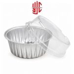 Aluminium Silver Cupcake Liners With Lid 10 Pieces Pack - Image 2