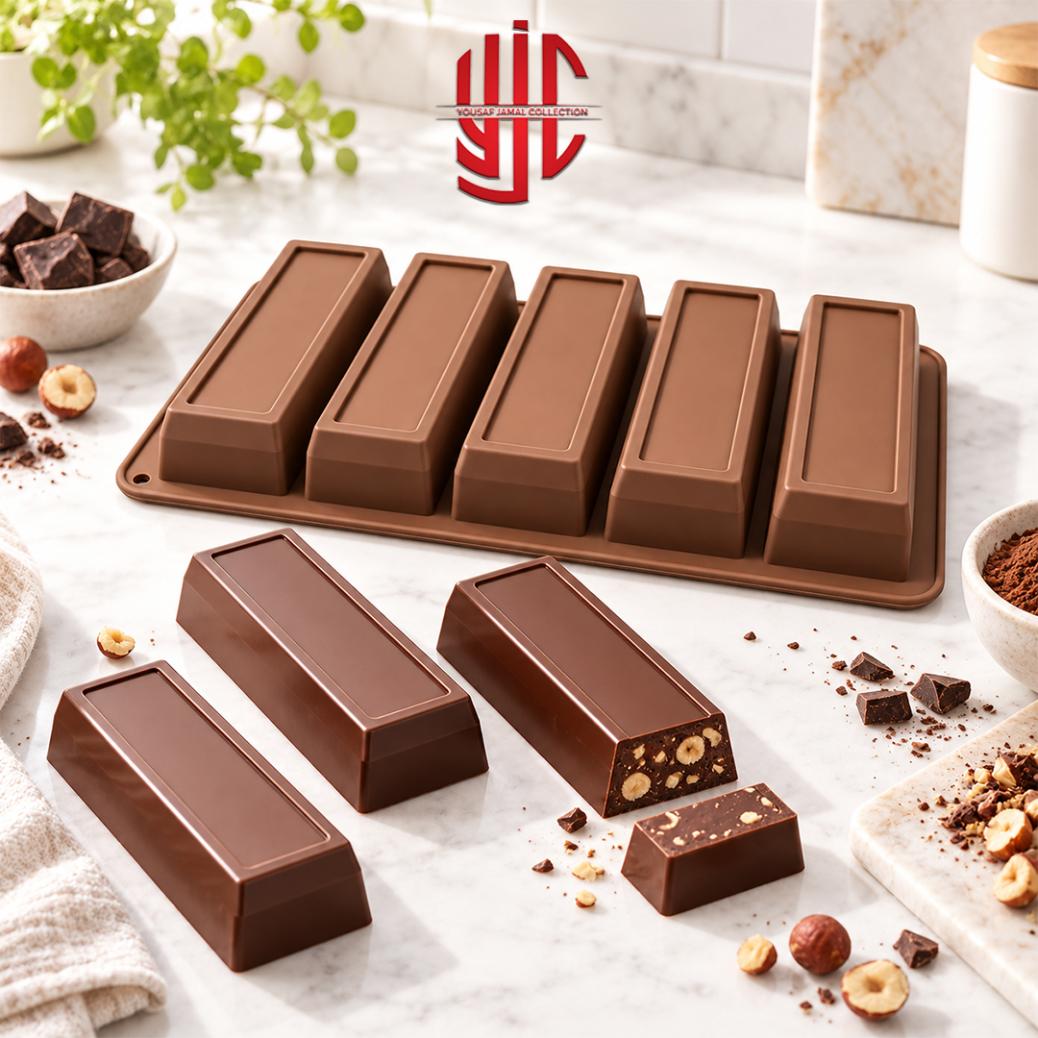 yjc-PLMO-226-1 Silicon Chocolate Bar Mold 5 Cavity - Image 1