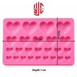 Silicon Various Sizes Hearts Mold 23 Cavity - Image 2