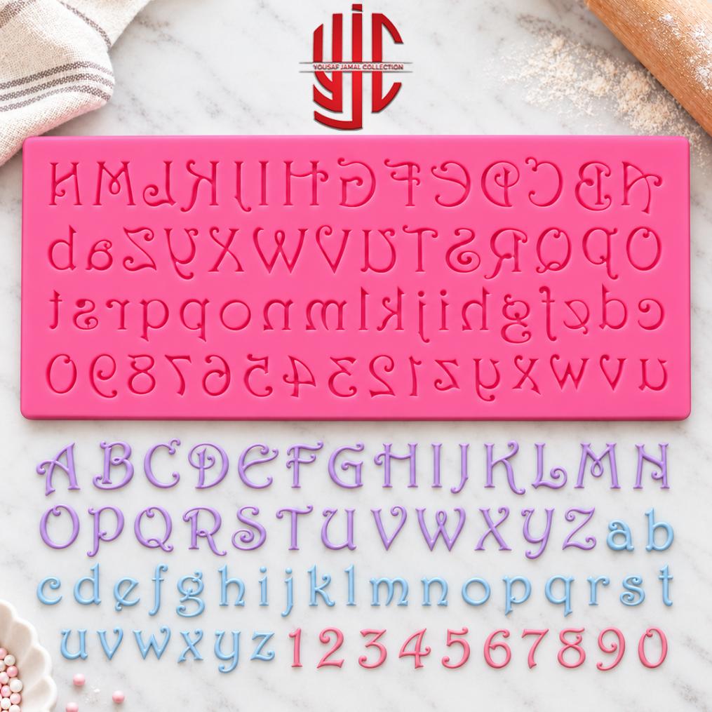 yjc-PLMO-233-1 Silicon Algerian Font Alphabets Numeric Mold - Image 1