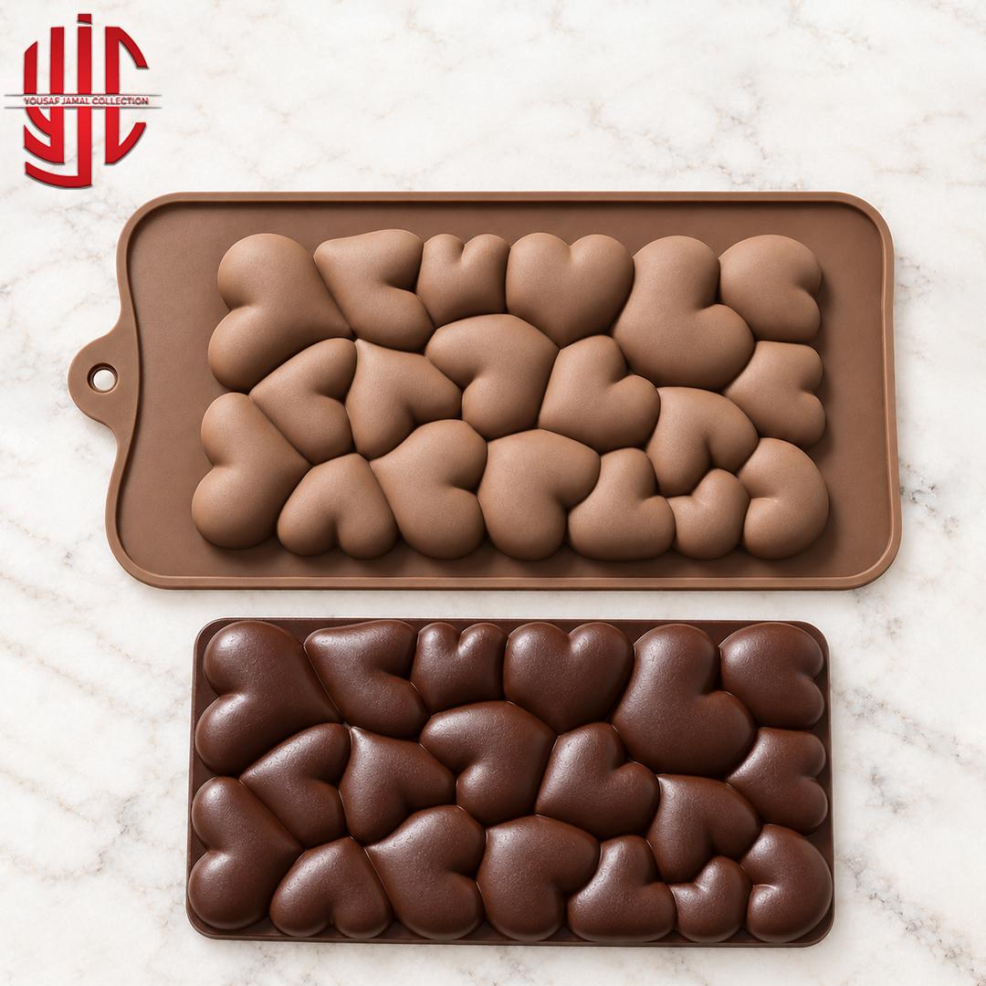 yjc-PLMO-235-1 Silicon Chocolate Joined Hearts Mold - Image 1