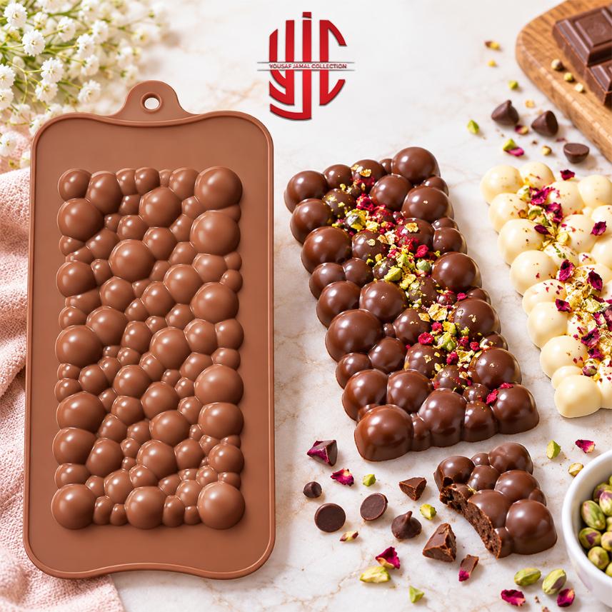 yjc-PLMO-242-1 Silicon Chocolate Big Bubbly Bar Mold - Image 1