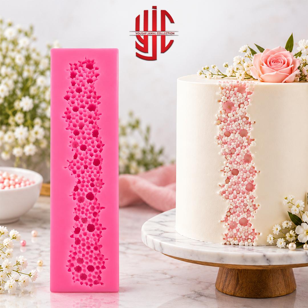 yjc-PLMO-244-1 Silicon Cake Bubble Layer Border Design Mold - Image 1