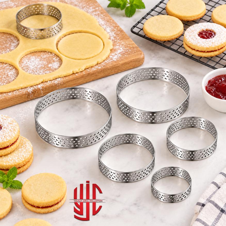 yjc-STCT-015-1 Round Stainless Steel Tart Ring 6 Pcs Set - Image 1